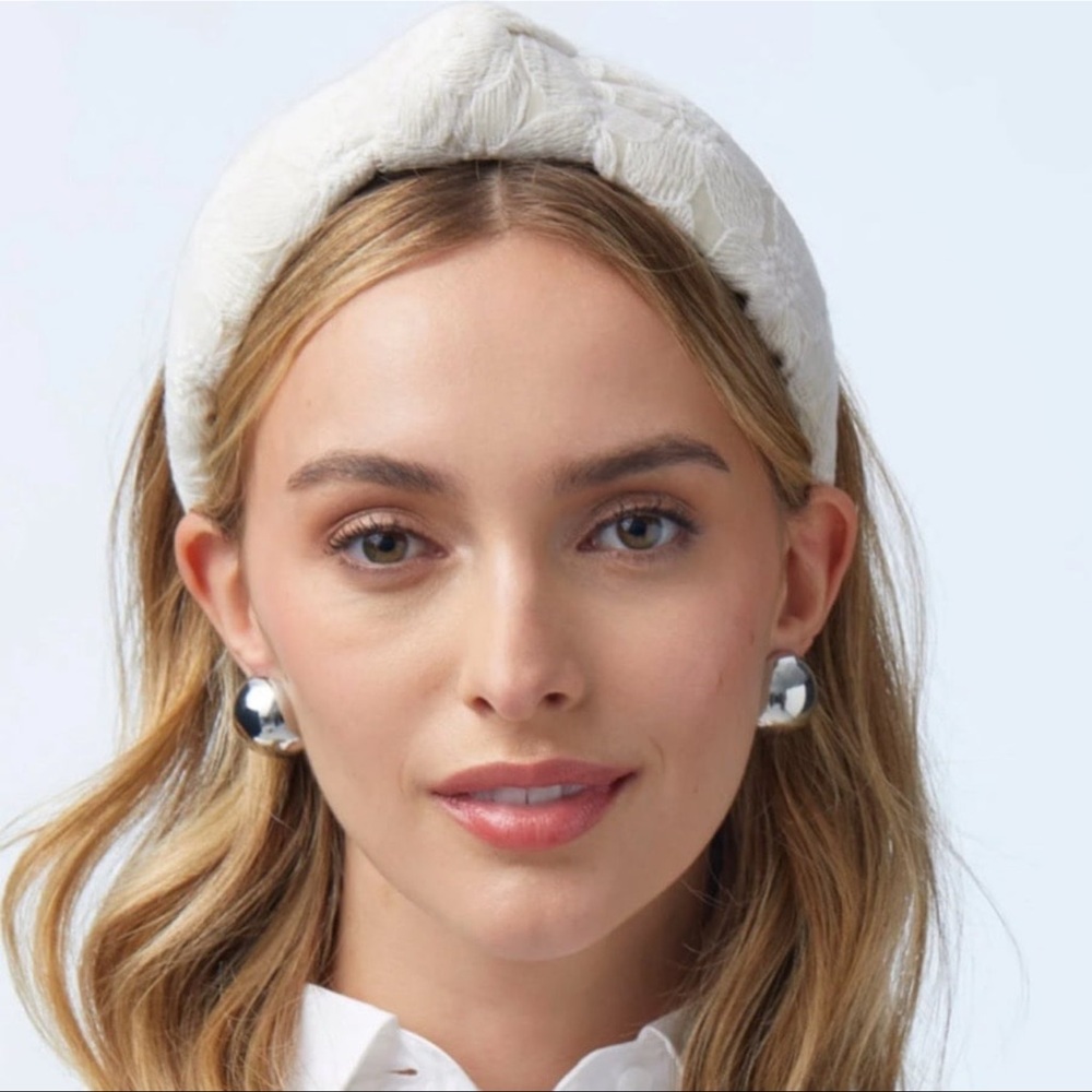 Lele Sadoughi Silver-tone Dome Button Clip Post Earrings NWT